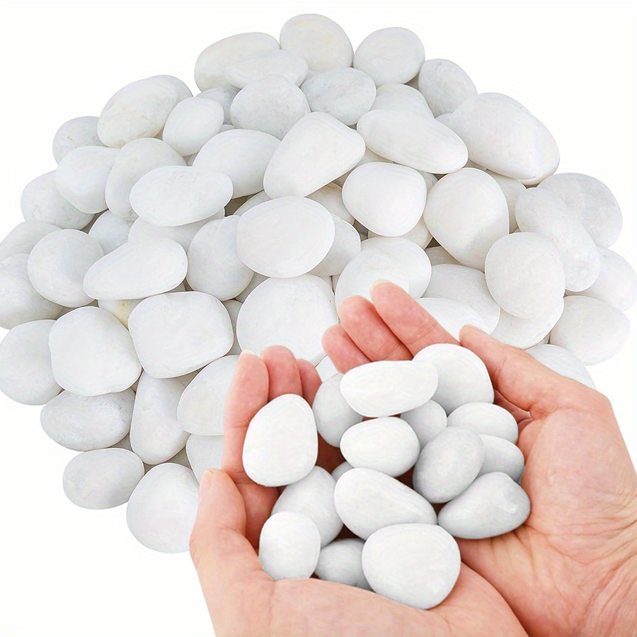 Aquarium Fish Only - 200/400g 흰색 고광택 천연 자갈 2-3cm