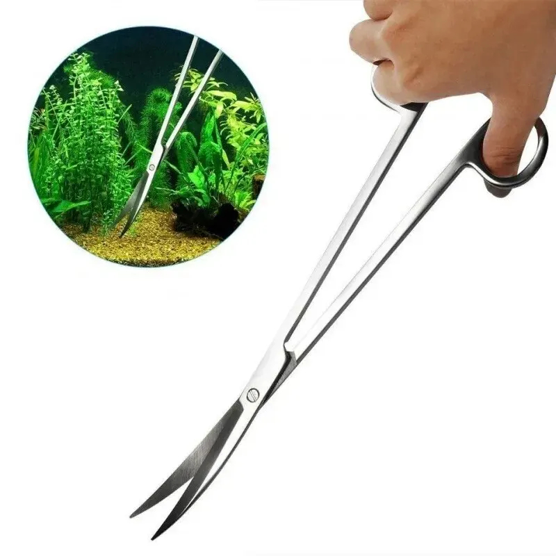 Aquarium Fish Maintenance - 수족관 가위, 매우 긴 스테인레스 스틸
