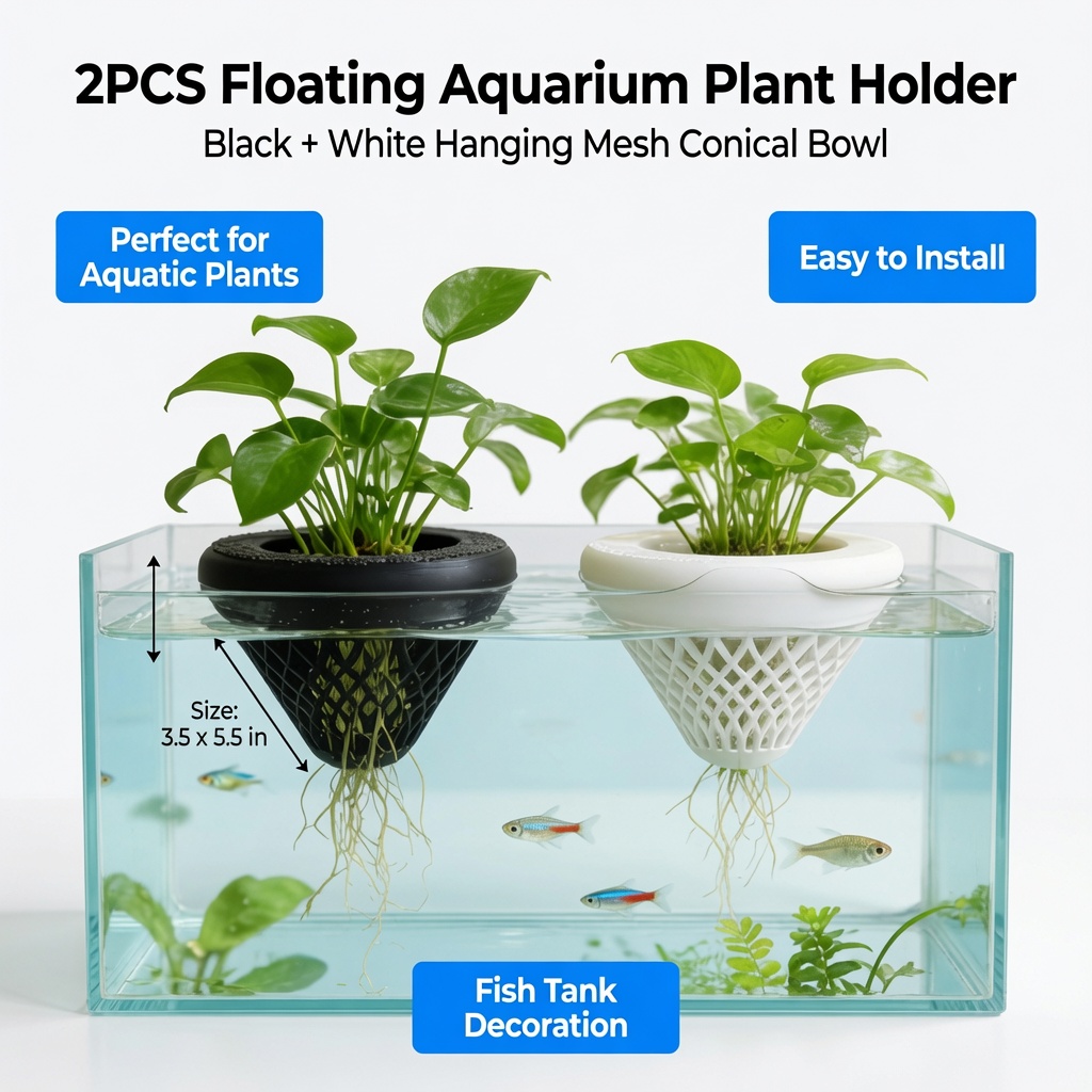 2PCS 플로팅 수족관 식물 홀더, 물고기 탱크용 걸이 - Aquarium Fish Only 리뷰 및 가격