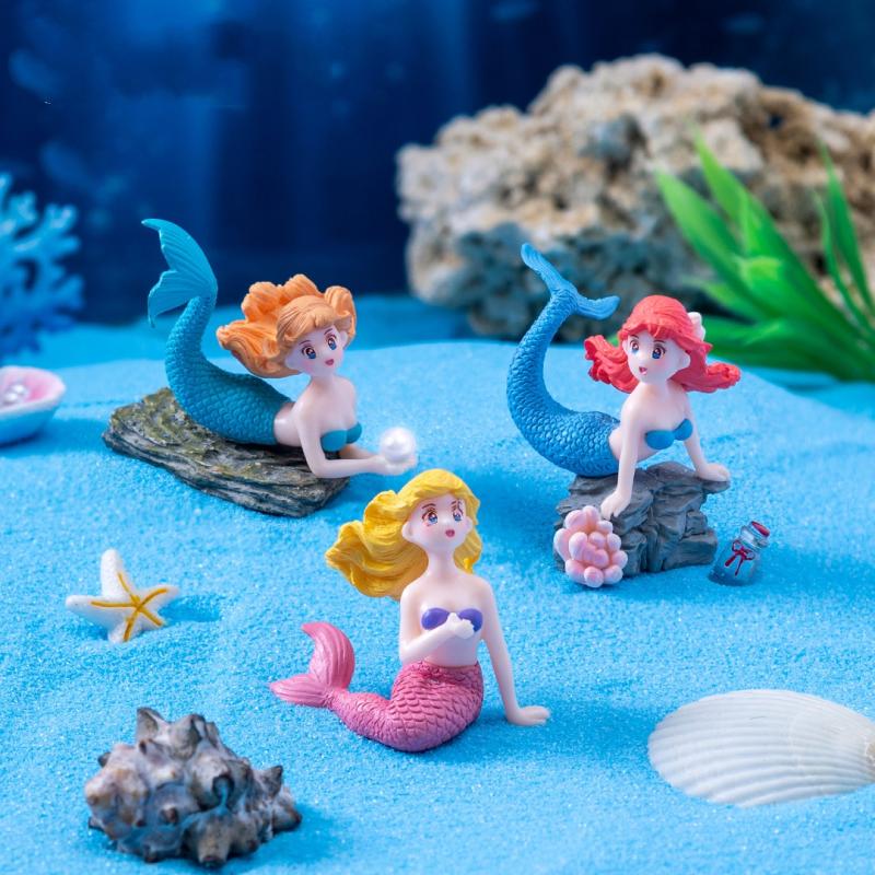 4Pcs 플라스틱 물고기 탱크 작은 인어 장식품 미니어 - Aquarium Fish Only 리뷰 및 가격