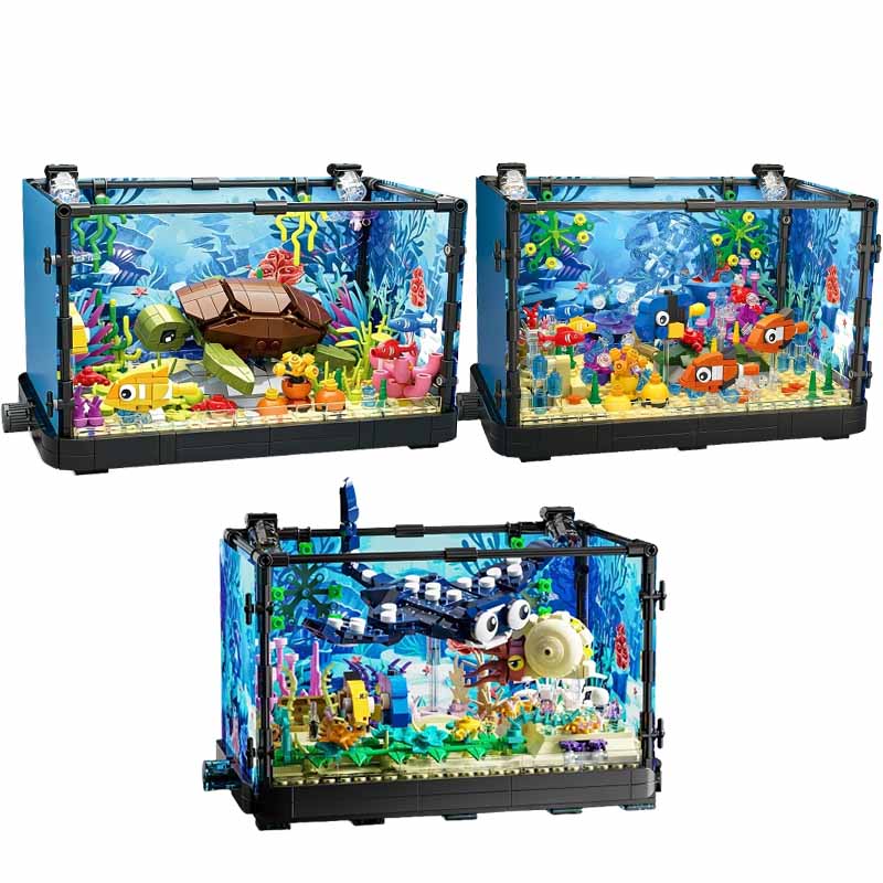 조명이 포함된 어항 빌딩 블록 세트, 수족관, 해양 거 - Aquarium Fish Types 리뷰 및 가격