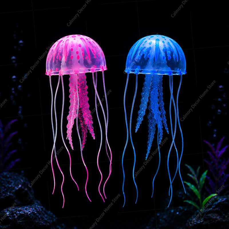 창의적인 시뮬레이션된 떠다니는 형광 발광 효과 해파리  - Aquarium Fish Types 리뷰 및 가격