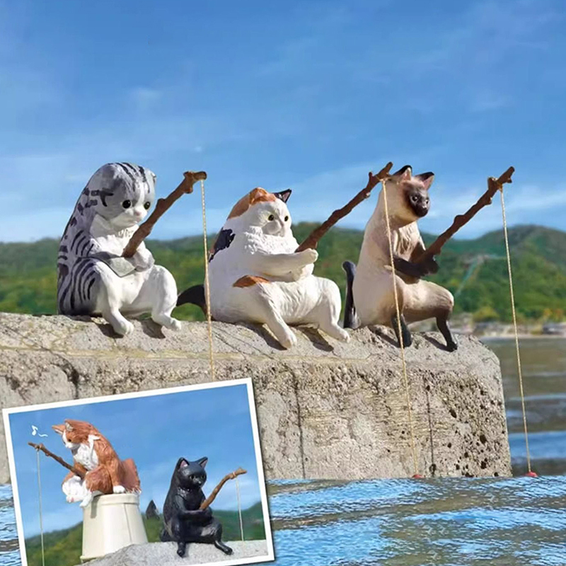 새로운 어항 낚시 고양이 장식품, 창의적인 풍경 사무실 - Aquarium Fish Types 리뷰 및 가격